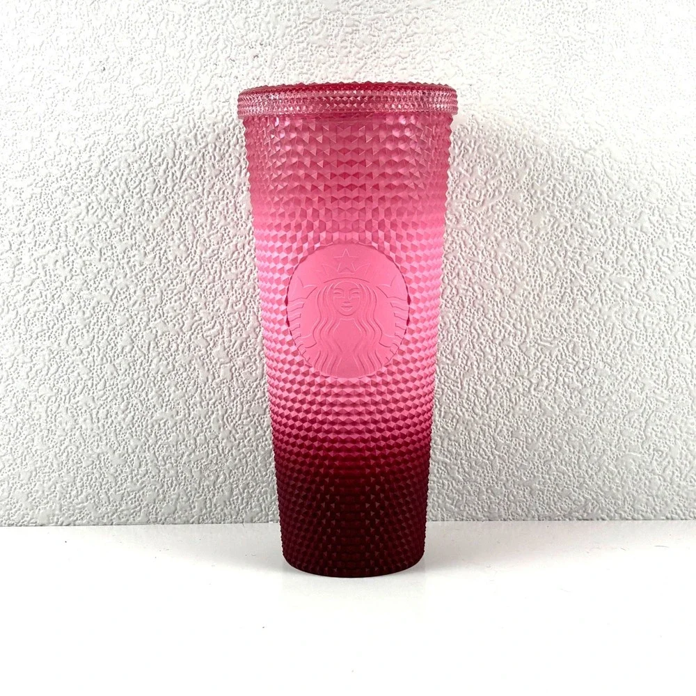 Starbucks Holiday‎ 2022 Pink Waxberry Ombre Bling Studded Tumbler Collectible